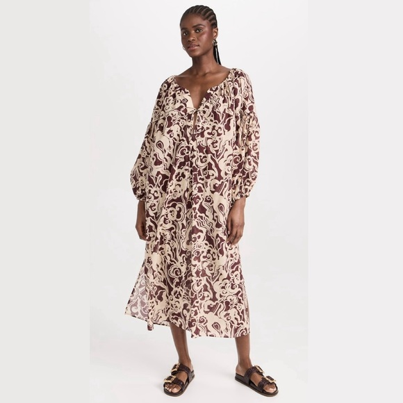 ALC Iris maxi abstract floral ornament print beach cover up midi dress - Picture 7 of 7